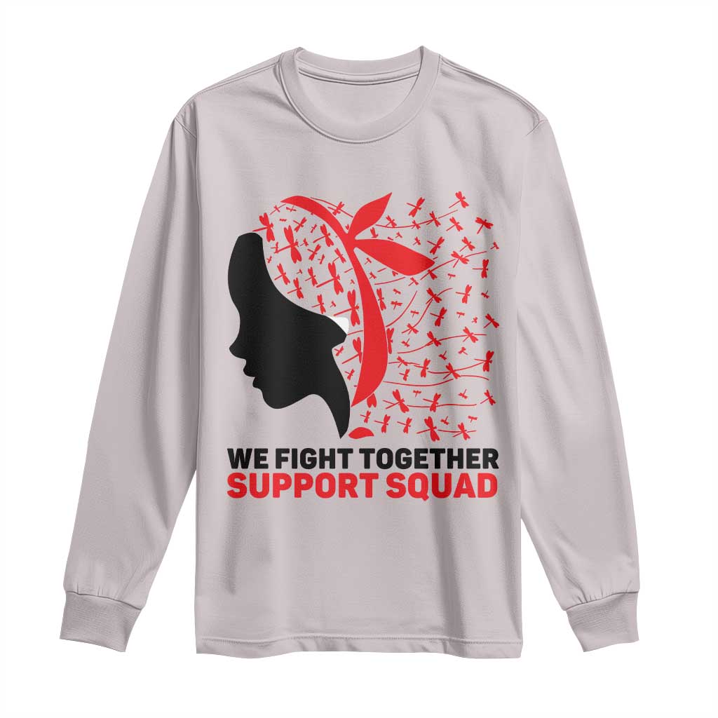 We Fight Together Support Squad Long Sleeve Shirt HIV Awareness Dragonfly Gift - Wonder Print Shop