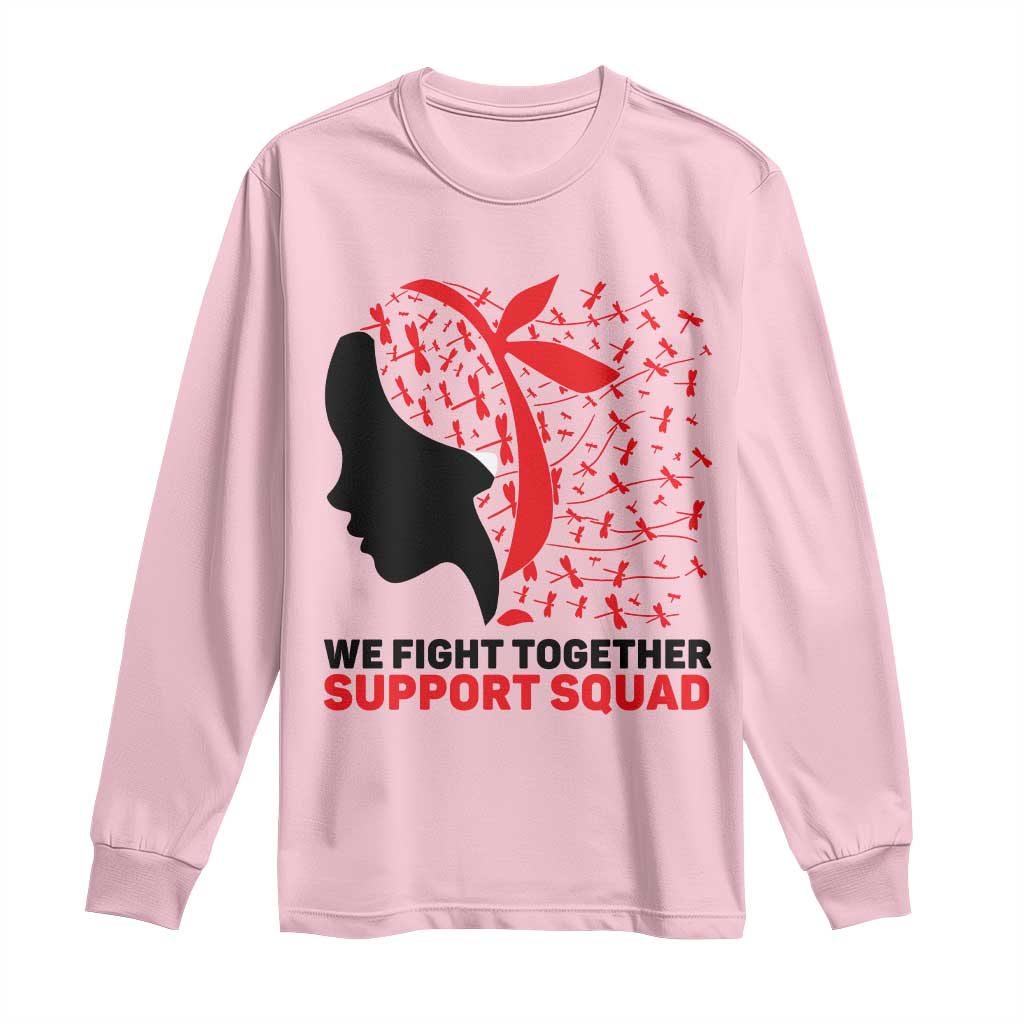 We Fight Together Support Squad Long Sleeve Shirt HIV Awareness Dragonfly Gift - Wonder Print Shop