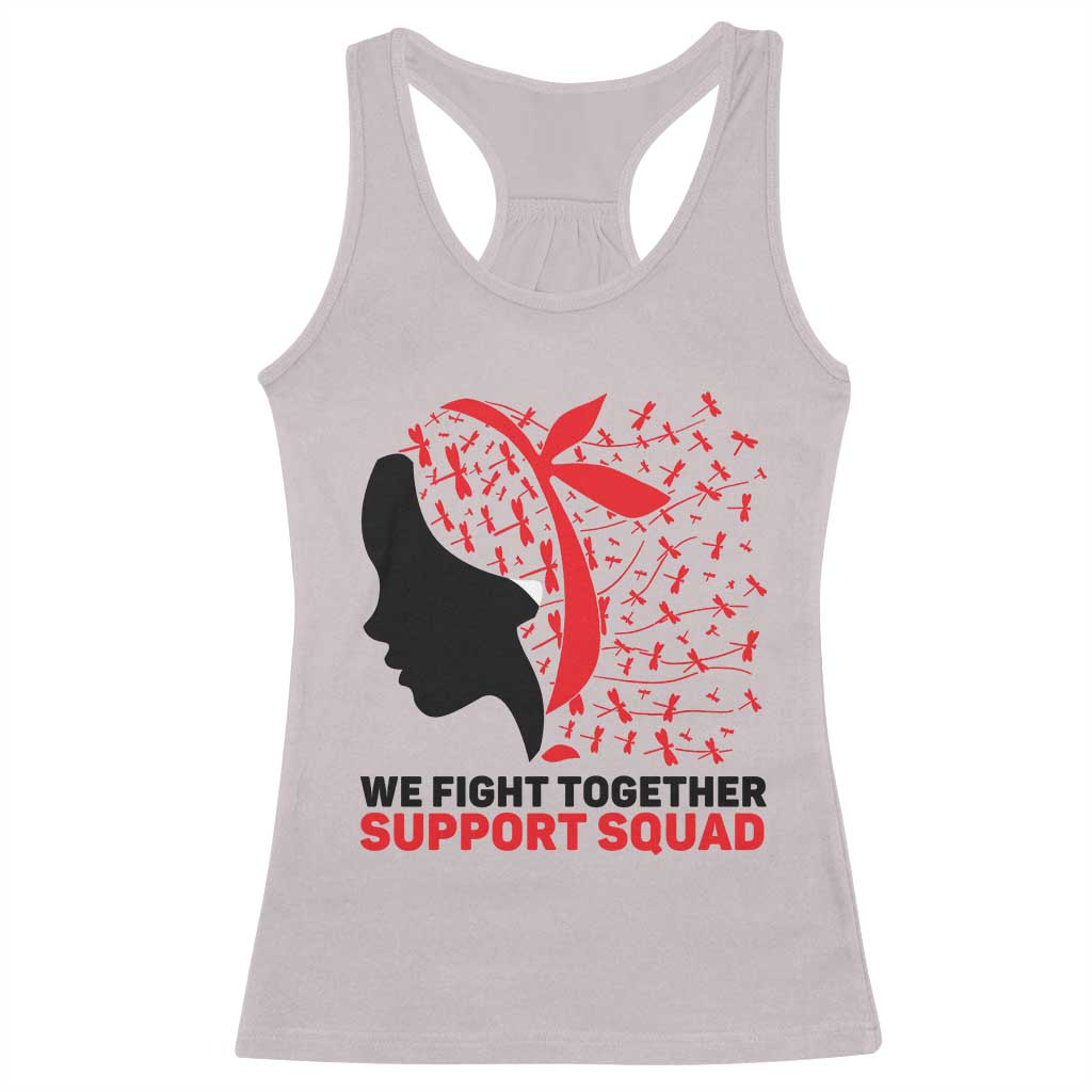 We Fight Together Support Squad Racerback Tank Top HIV Awareness Dragonfly Gift - Wonder Print Shop