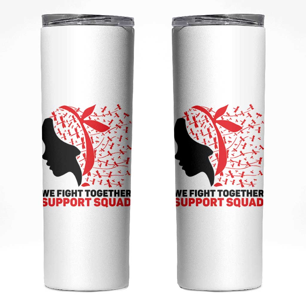 We Fight Together Support Squad Skinny Tumbler HIV Awareness Dragonfly Gift - Wonder Print Shop