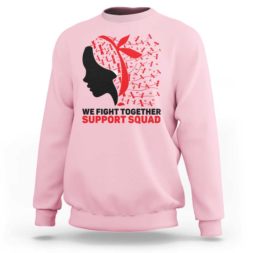 We Fight Together Support Squad Sweatshirt HIV Awareness Dragonfly Gift - Wonder Print Shop