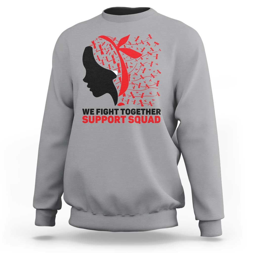 We Fight Together Support Squad Sweatshirt HIV Awareness Dragonfly Gift - Wonder Print Shop