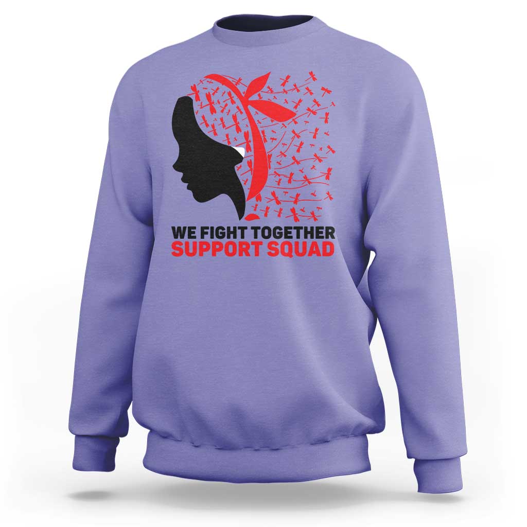 We Fight Together Support Squad Sweatshirt HIV Awareness Dragonfly Gift - Wonder Print Shop