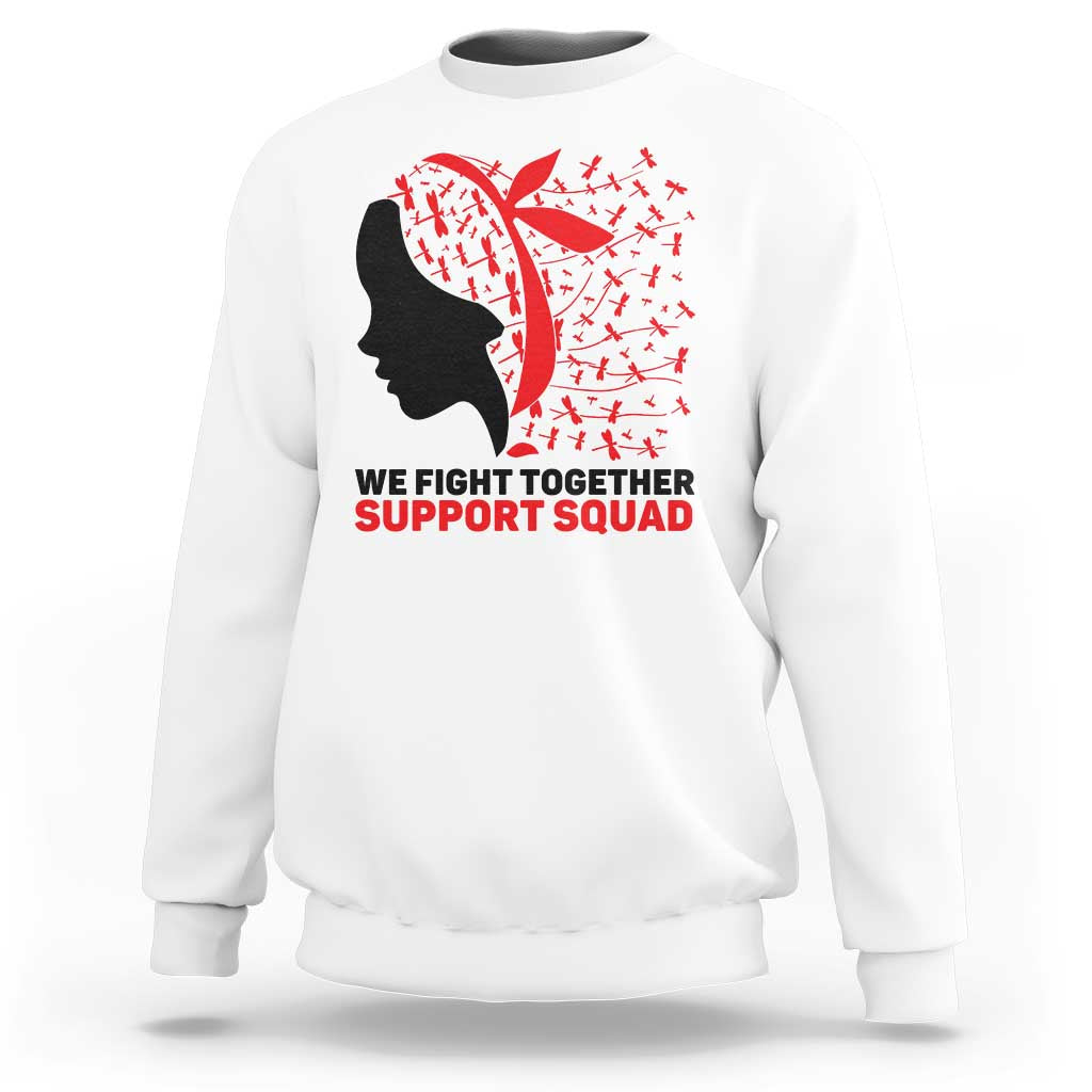 We Fight Together Support Squad Sweatshirt HIV Awareness Dragonfly Gift - Wonder Print Shop