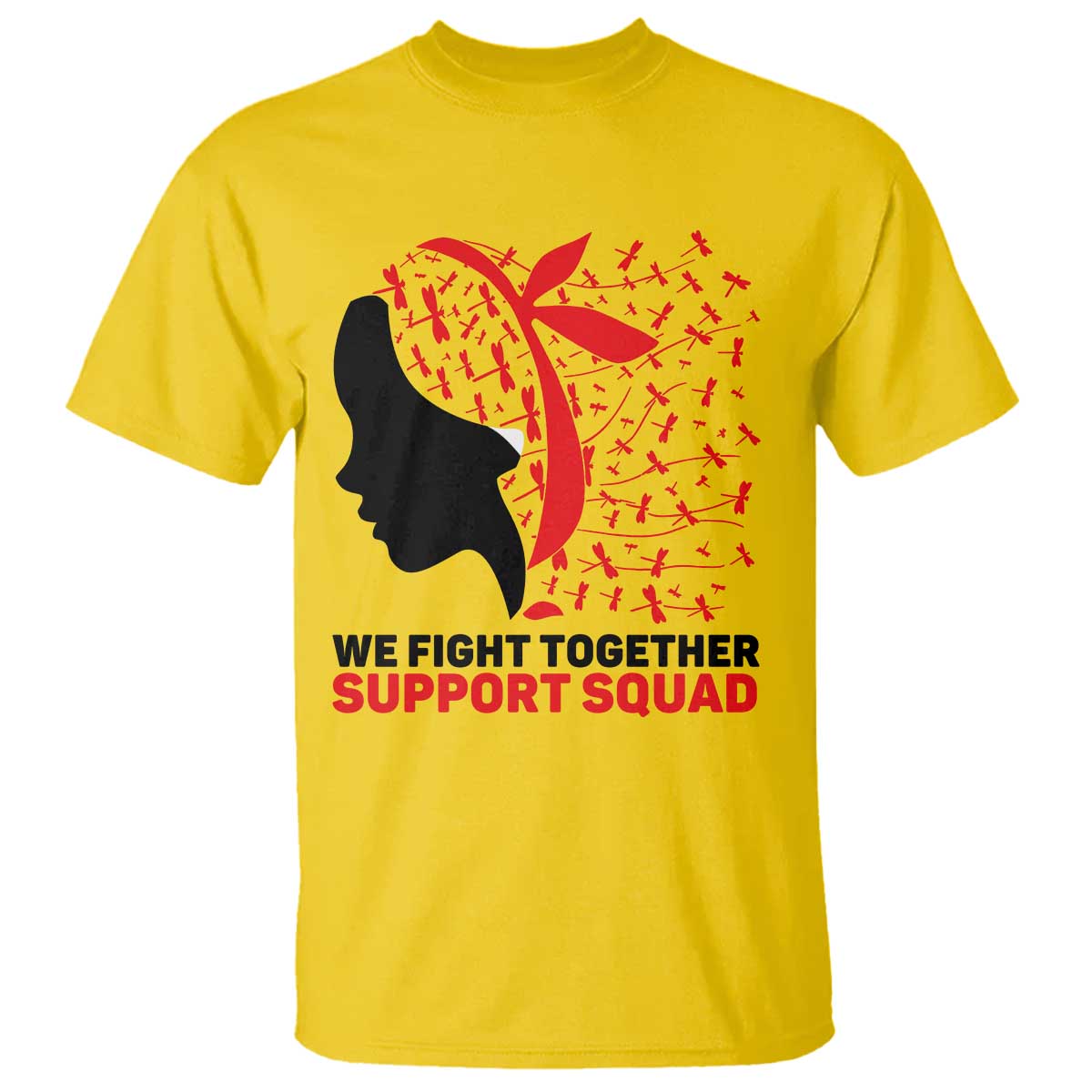We Fight Together Support Squad T Shirt HIV Awareness Dragonfly Gift - Wonder Print Shop