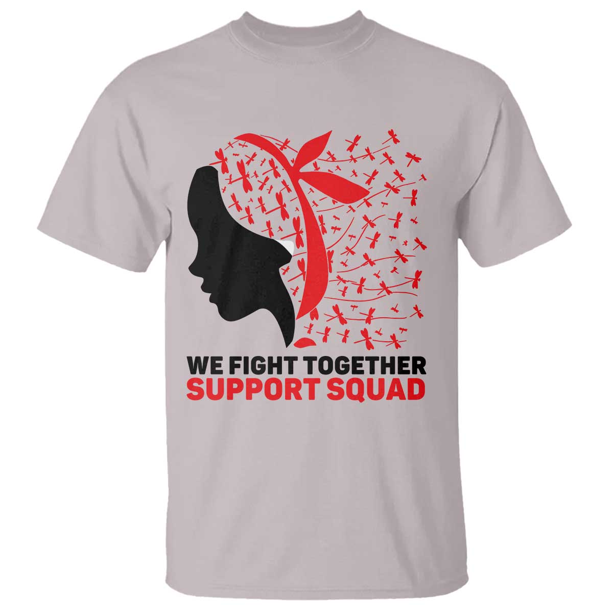 We Fight Together Support Squad T Shirt HIV Awareness Dragonfly Gift - Wonder Print Shop