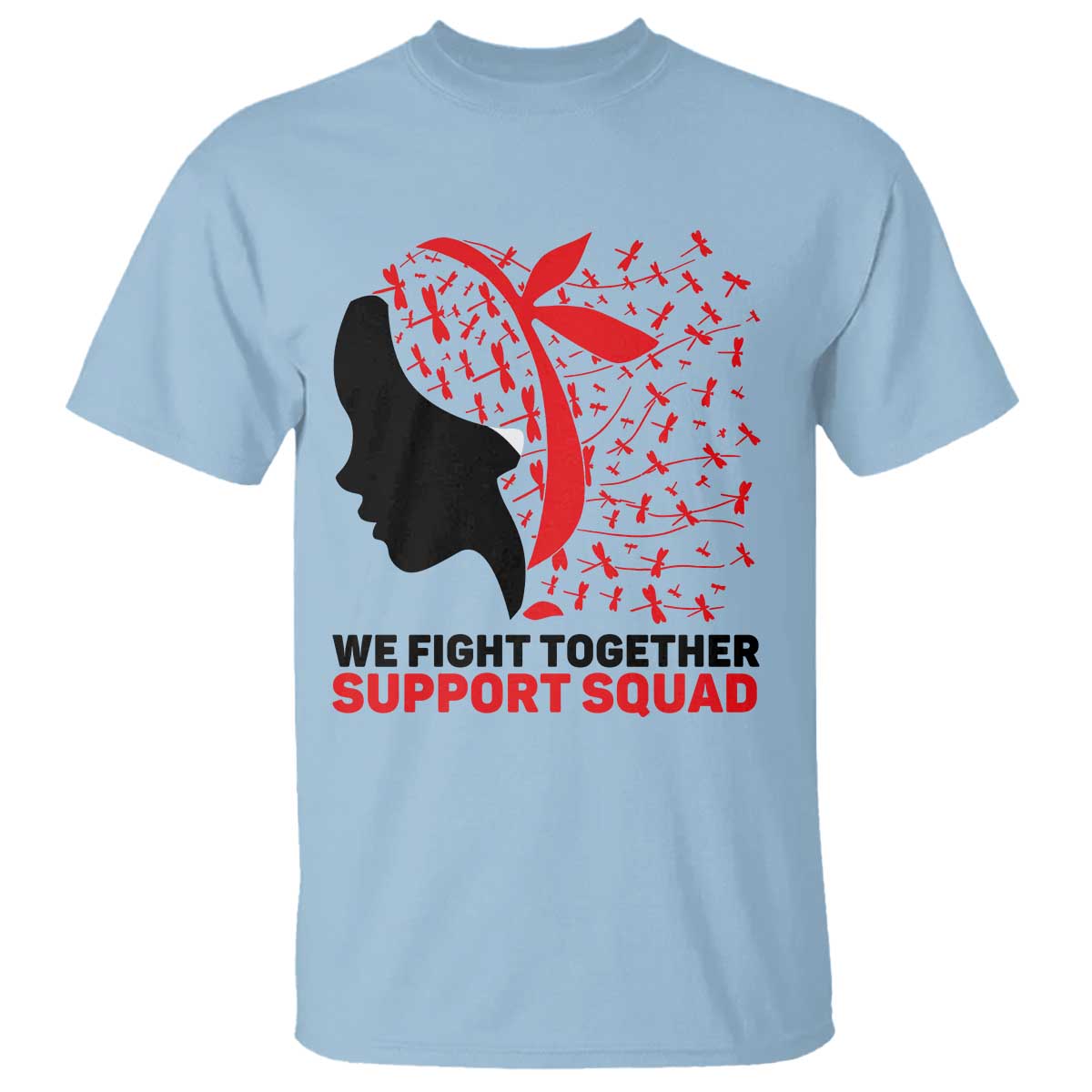 We Fight Together Support Squad T Shirt HIV Awareness Dragonfly Gift - Wonder Print Shop