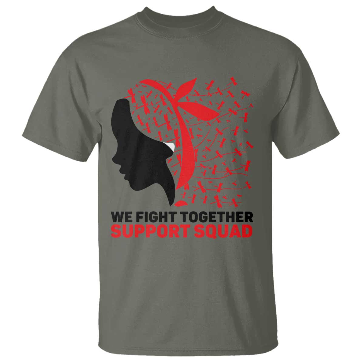 We Fight Together Support Squad T Shirt HIV Awareness Dragonfly Gift - Wonder Print Shop