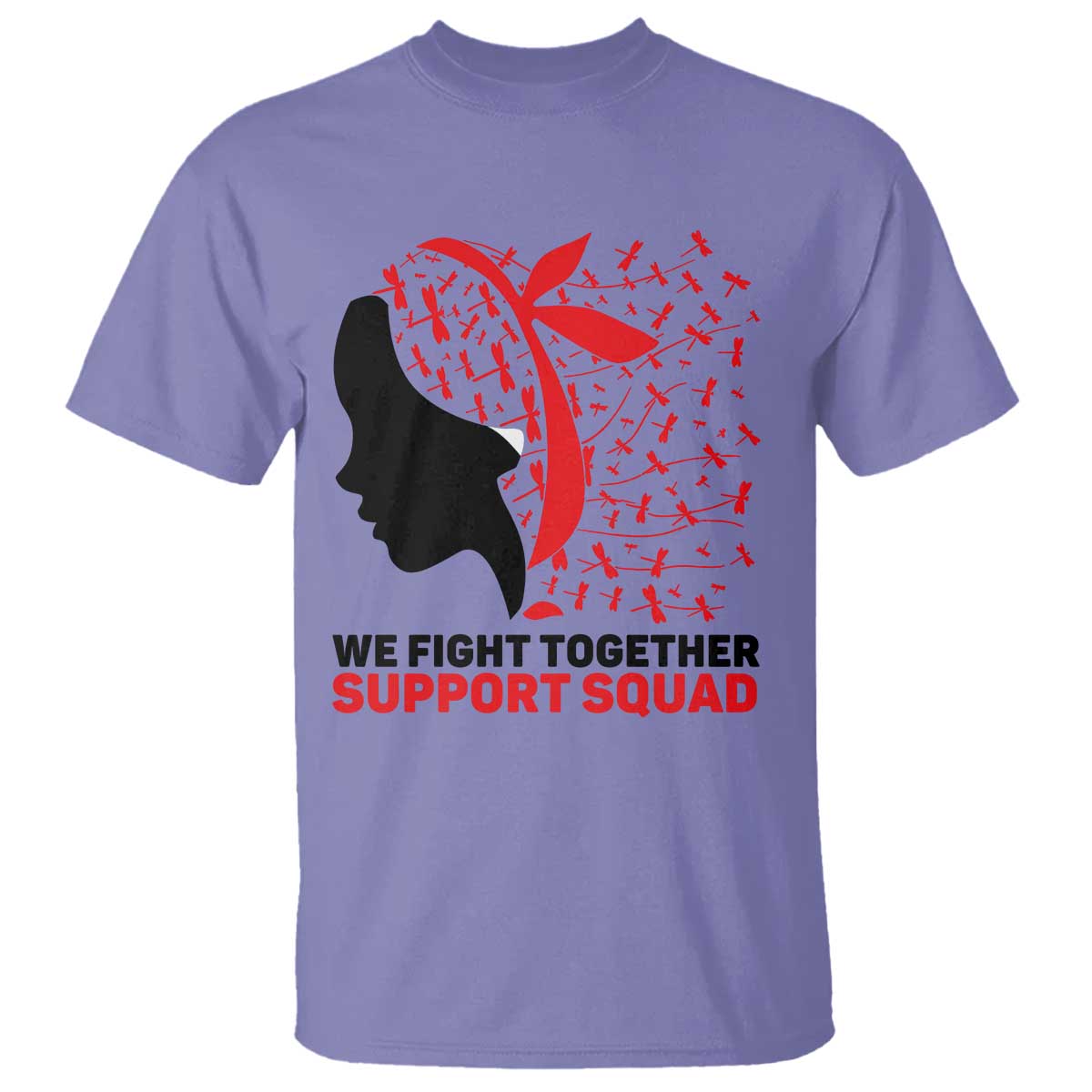 We Fight Together Support Squad T Shirt HIV Awareness Dragonfly Gift - Wonder Print Shop
