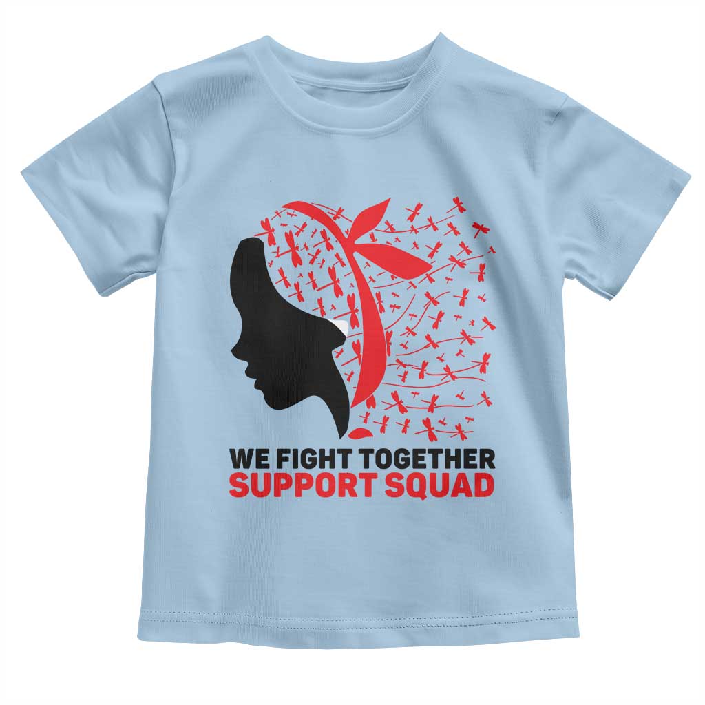 We Fight Together Support Squad Toddler T Shirt HIV Awareness Dragonfly Gift - Wonder Print Shop