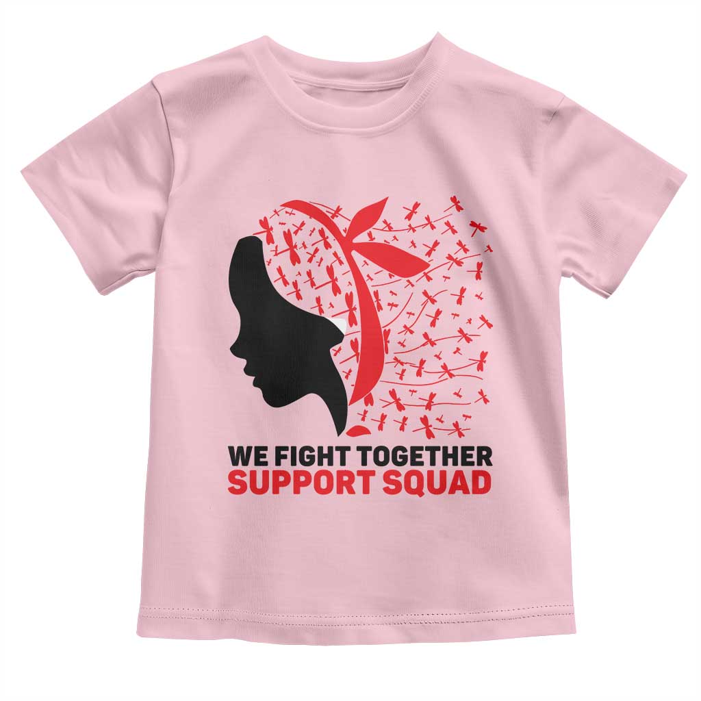 We Fight Together Support Squad Toddler T Shirt HIV Awareness Dragonfly Gift - Wonder Print Shop