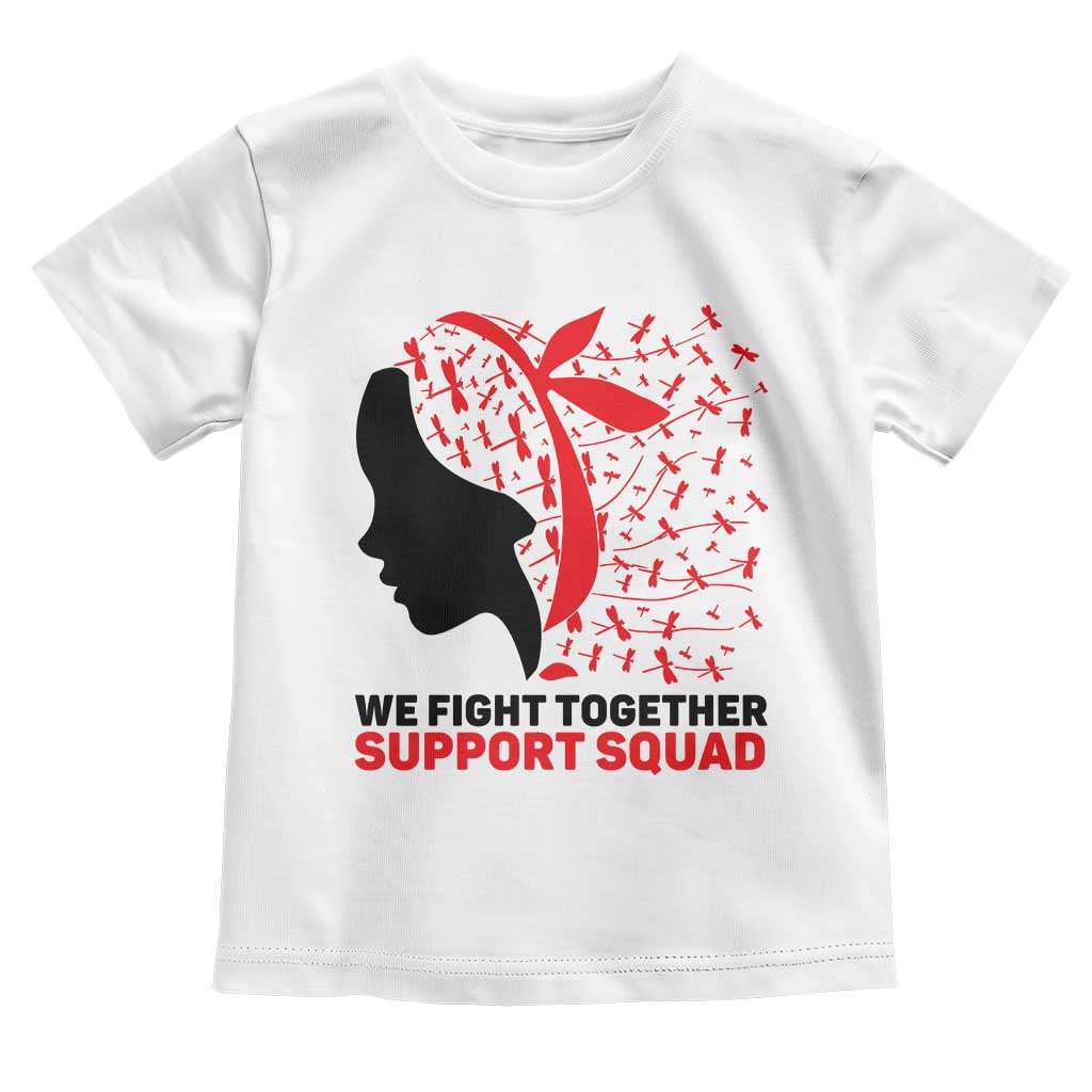 We Fight Together Support Squad Toddler T Shirt HIV Awareness Dragonfly Gift - Wonder Print Shop