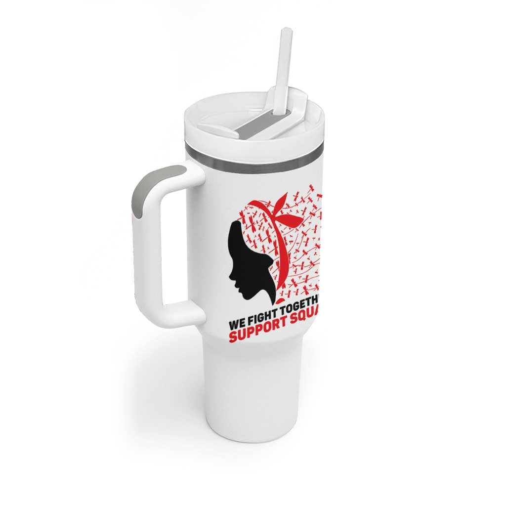 We Fight Together Support Squad Tumbler With Handle HIV Awareness Dragonfly Gift - Wonder Print Shop