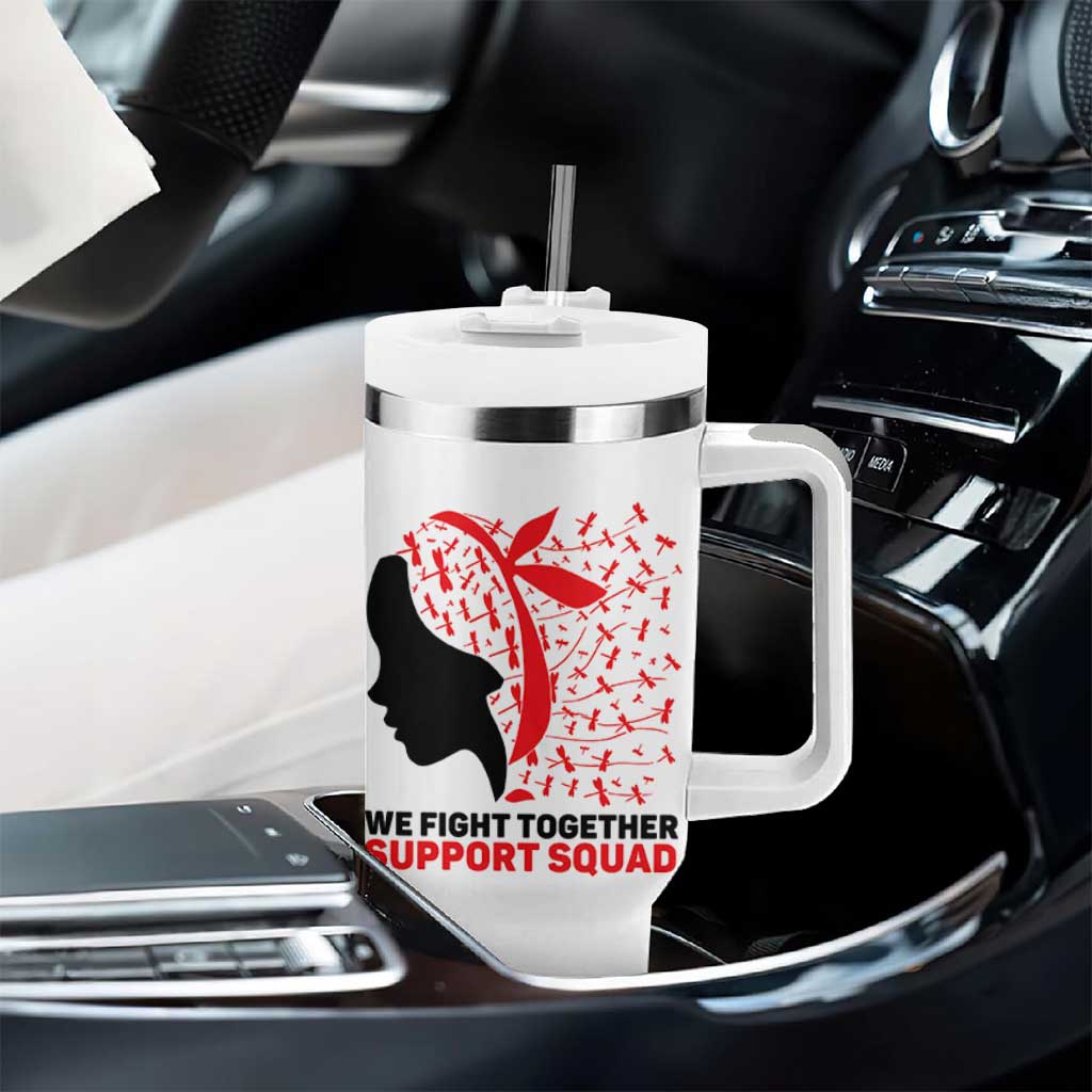 We Fight Together Support Squad Tumbler With Handle HIV Awareness Dragonfly Gift - Wonder Print Shop