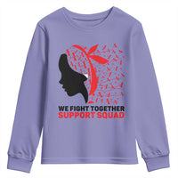 We Fight Together Support Squad Youth Sweatshirt HIV Awareness Dragonfly Gift - Wonder Print Shop