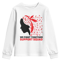 We Fight Together Support Squad Youth Sweatshirt HIV Awareness Dragonfly Gift - Wonder Print Shop