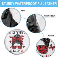 In December We Wear Red Spare Tire Cover HIV Awareness Empowered Woman Gift - Wonder Print Shop