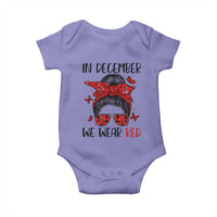 In December We Wear Red Baby Onesie HIV Awareness Empowered Woman Gift - Wonder Print Shop