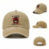 In December We Wear Red Washed Cotton Baseball Cap HIV Awareness Empowered Woman Gift