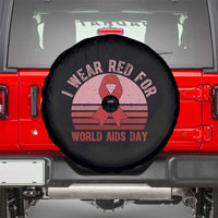 I Wear Red For World Aids Day Spare Tire Cover HIV Awareness Gift - Wonder Print Shop