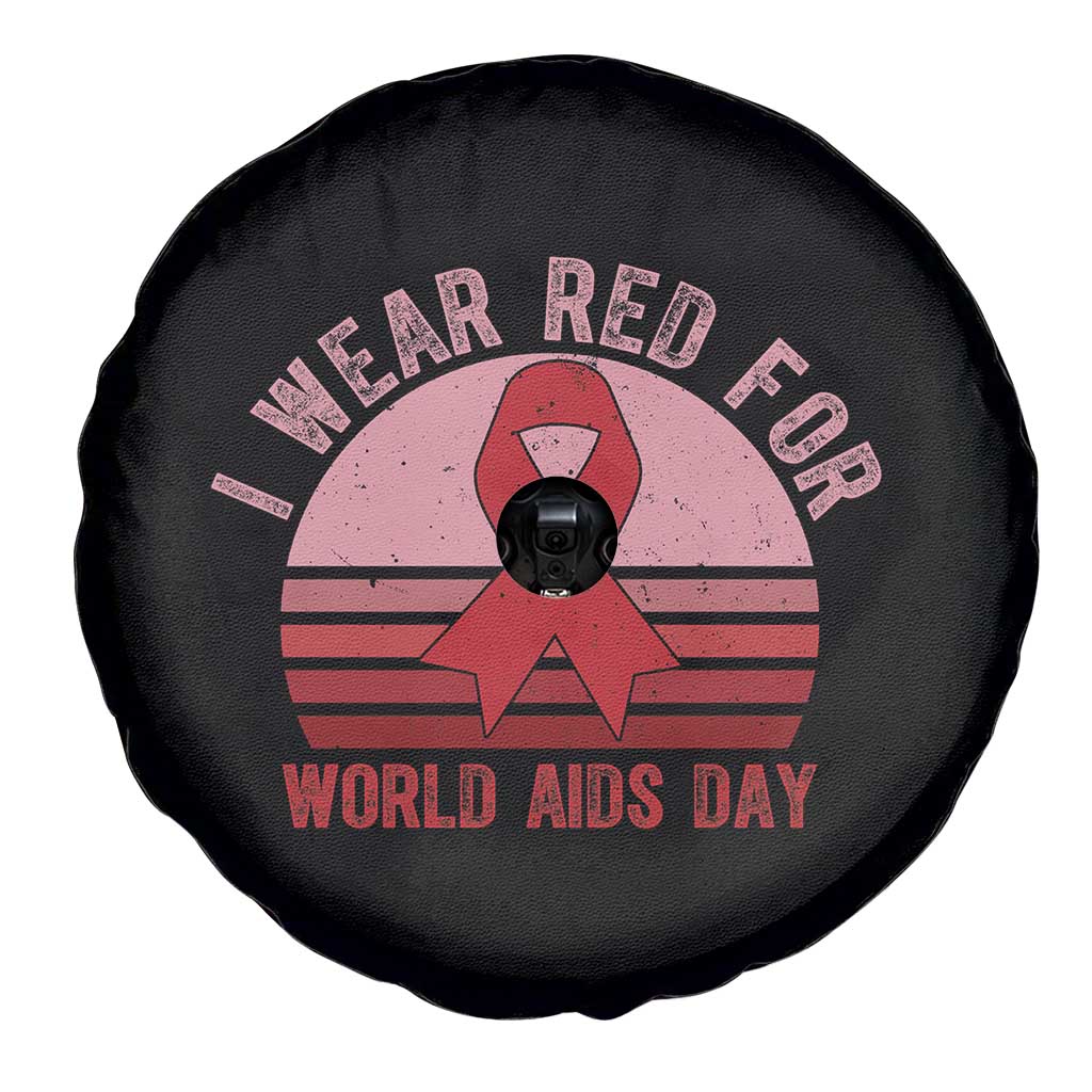 I Wear Red For World Aids Day Spare Tire Cover HIV Awareness Gift - Wonder Print Shop