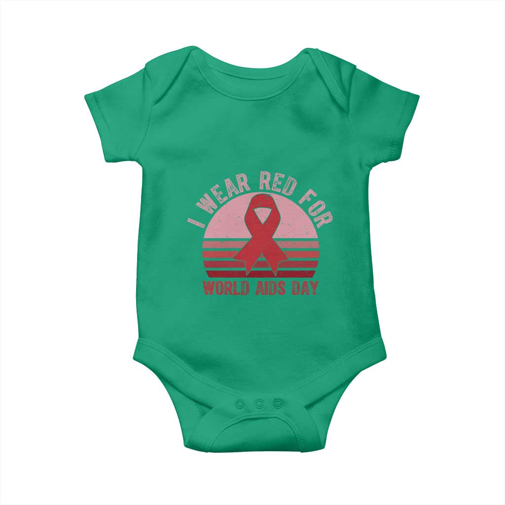 I Wear Red For World Aids Day Baby Onesie HIV Awareness Gift - Wonder Print Shop
