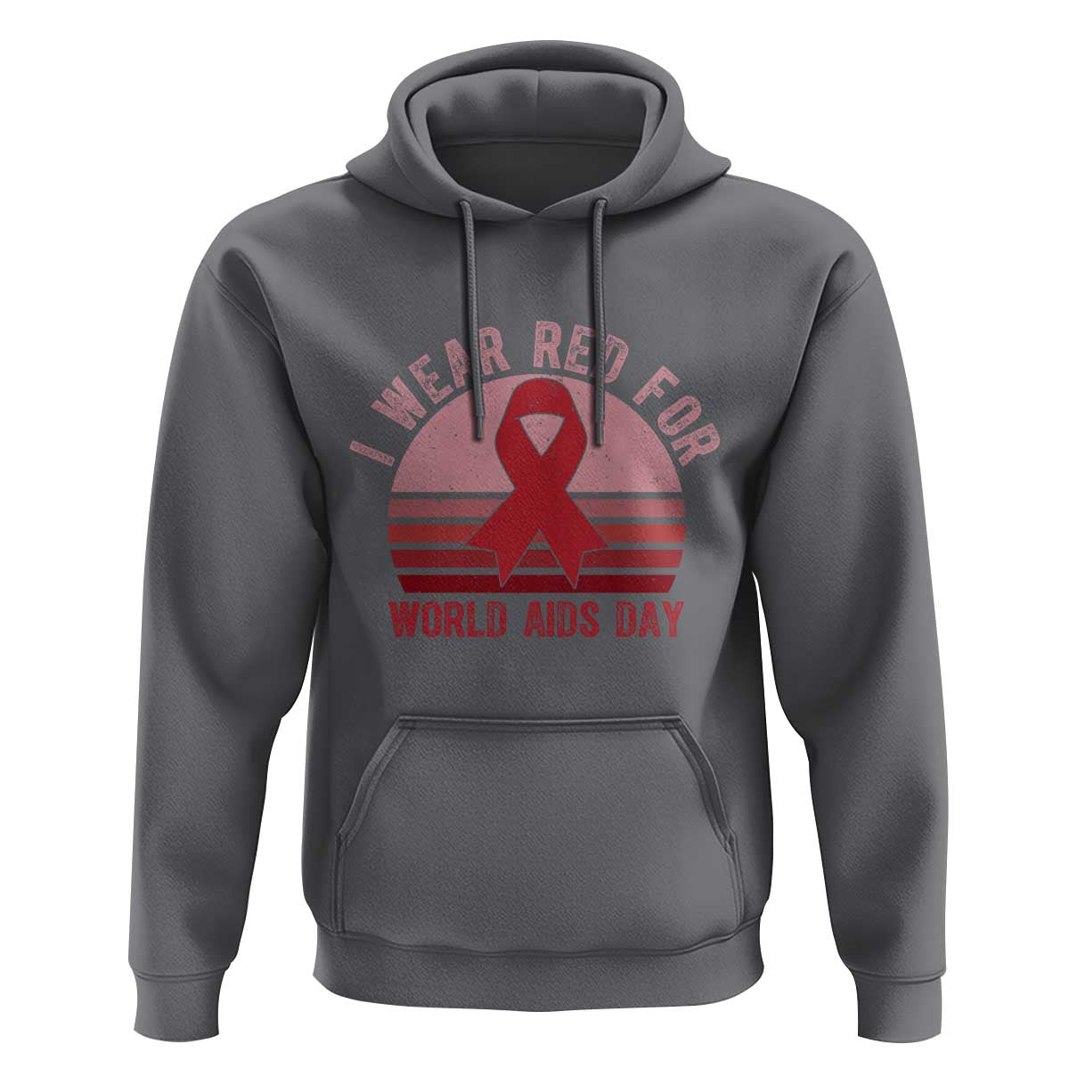 I Wear Red For World Aids Day Hoodie HIV Awareness Gift - Wonder Print Shop