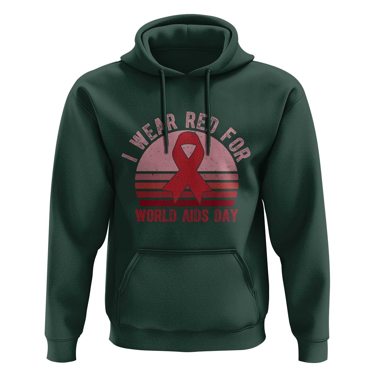 I Wear Red For World Aids Day Hoodie HIV Awareness Gift - Wonder Print Shop
