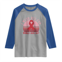 I Wear Red For World Aids Day Raglan Shirt HIV Awareness Gift - Wonder Print Shop
