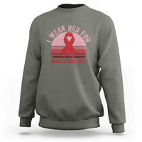 I Wear Red For World Aids Day Sweatshirt HIV Awareness Gift - Wonder Print Shop