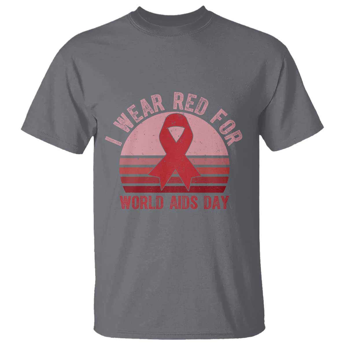 I Wear Red For World Aids Day T Shirt HIV Awareness Gift - Wonder Print Shop