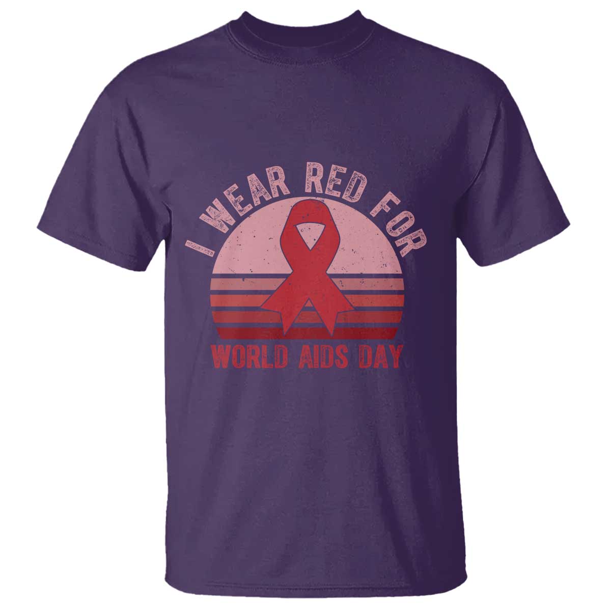 I Wear Red For World Aids Day T Shirt HIV Awareness Gift - Wonder Print Shop