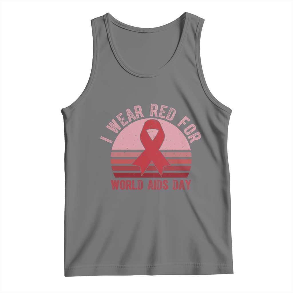 I Wear Red For World Aids Day Tank Top HIV Awareness Gift - Wonder Print Shop