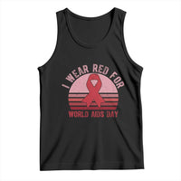 I Wear Red For World Aids Day Tank Top HIV Awareness Gift - Wonder Print Shop