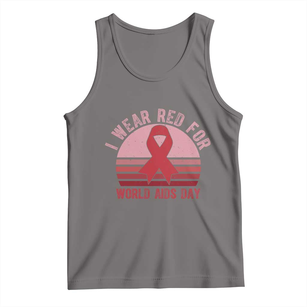 I Wear Red For World Aids Day Tank Top HIV Awareness Gift - Wonder Print Shop