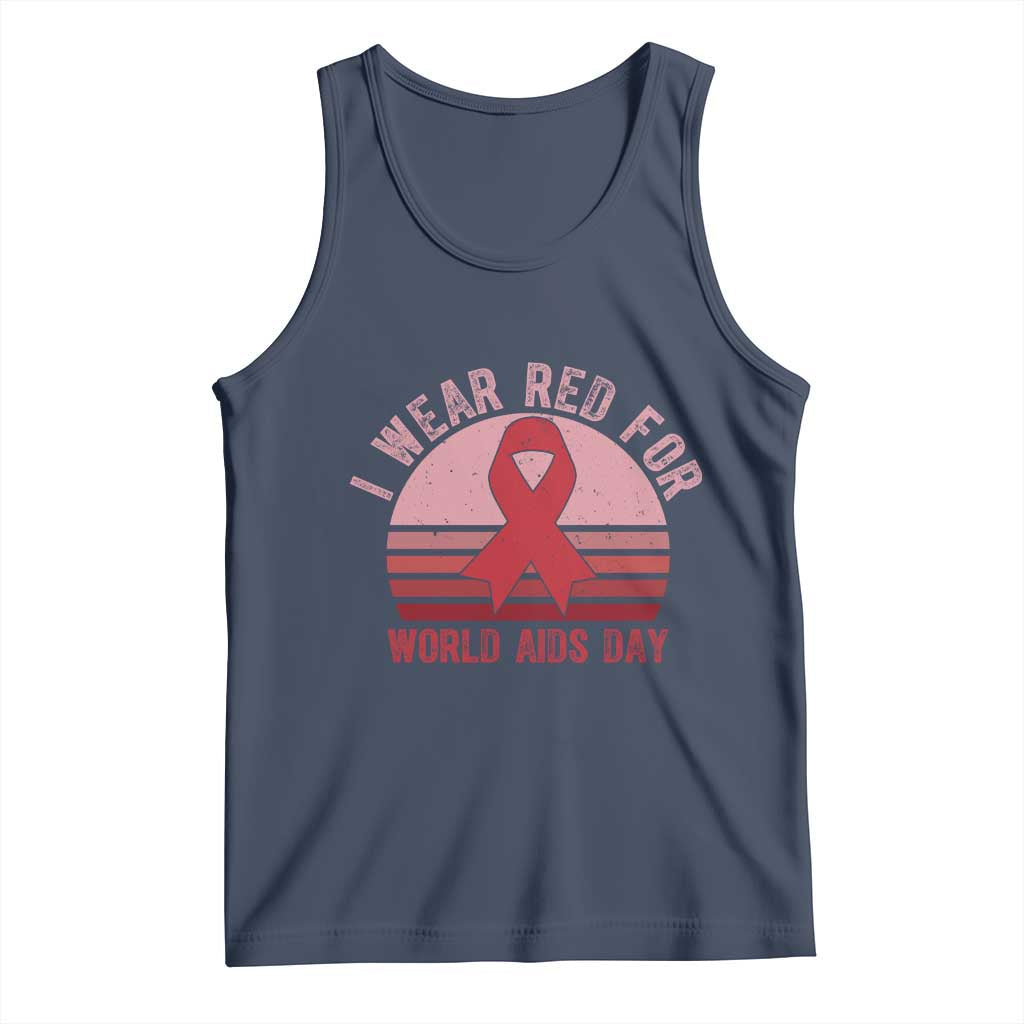 I Wear Red For World Aids Day Tank Top HIV Awareness Gift - Wonder Print Shop