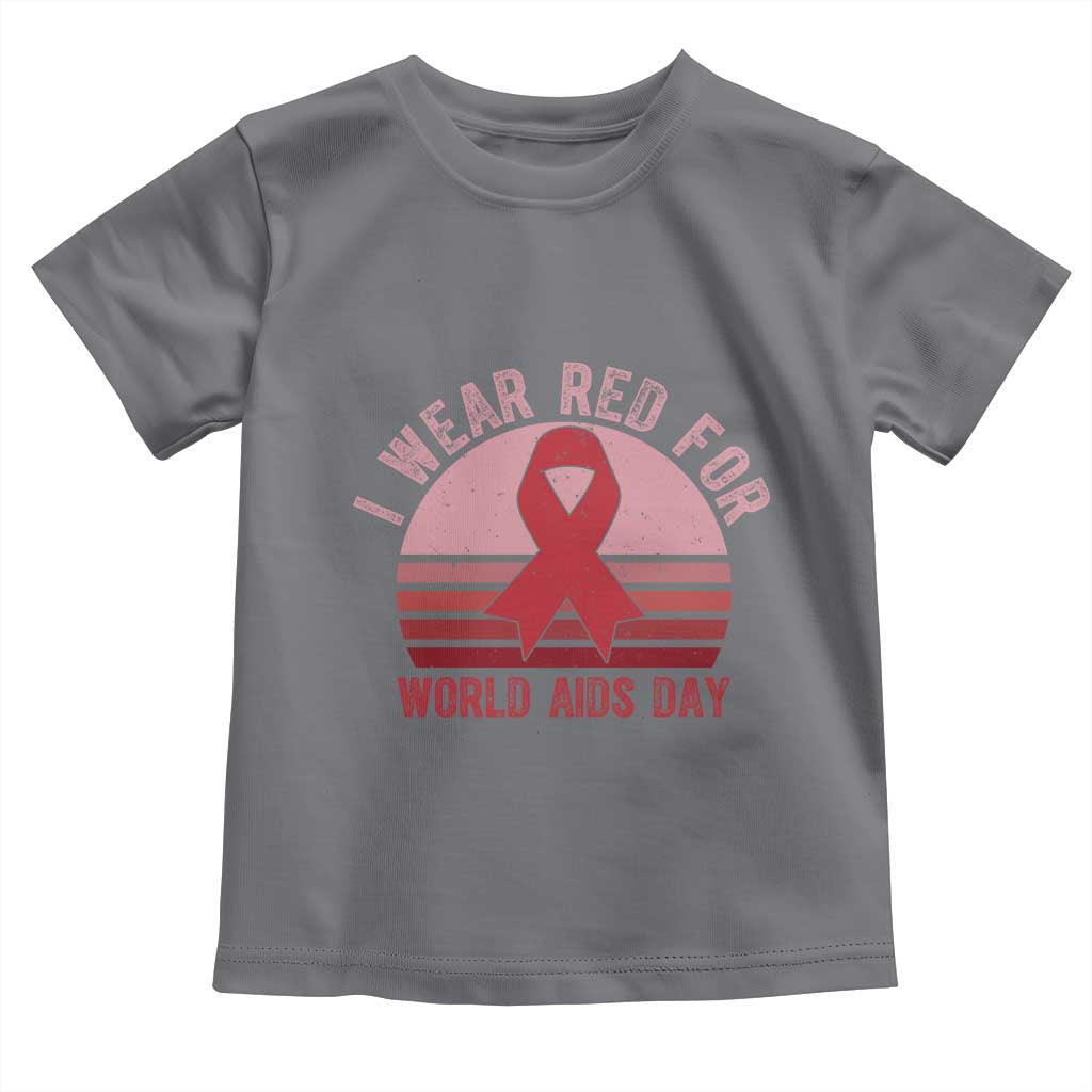 I Wear Red For World Aids Day Toddler T Shirt HIV Awareness Gift - Wonder Print Shop