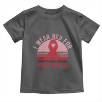 I Wear Red For World Aids Day Toddler T Shirt HIV Awareness Gift - Wonder Print Shop