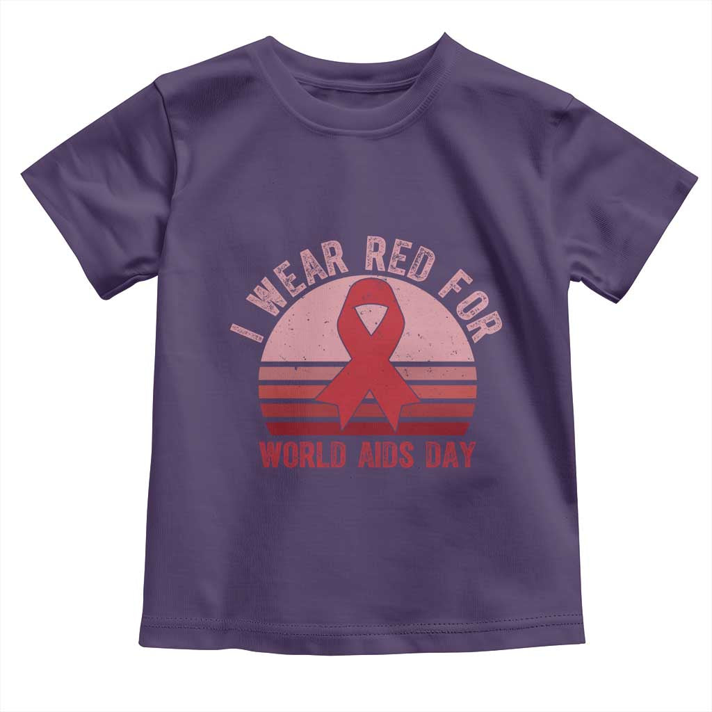 I Wear Red For World Aids Day Toddler T Shirt HIV Awareness Gift - Wonder Print Shop