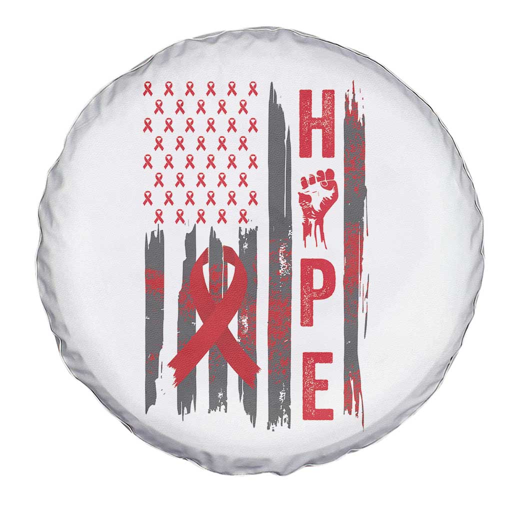 American Flag Hope HIV Awareness Spare Tire Cover World AIDS Day Gift - Wonder Print Shop