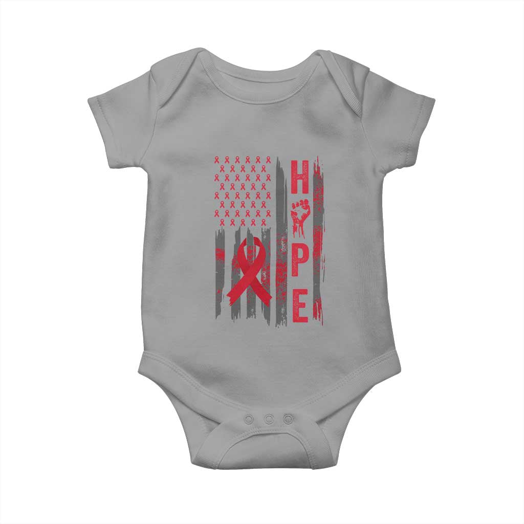 American Flag Hope HIV Awareness Baby Onesie World AIDS Day Gift - Wonder Print Shop