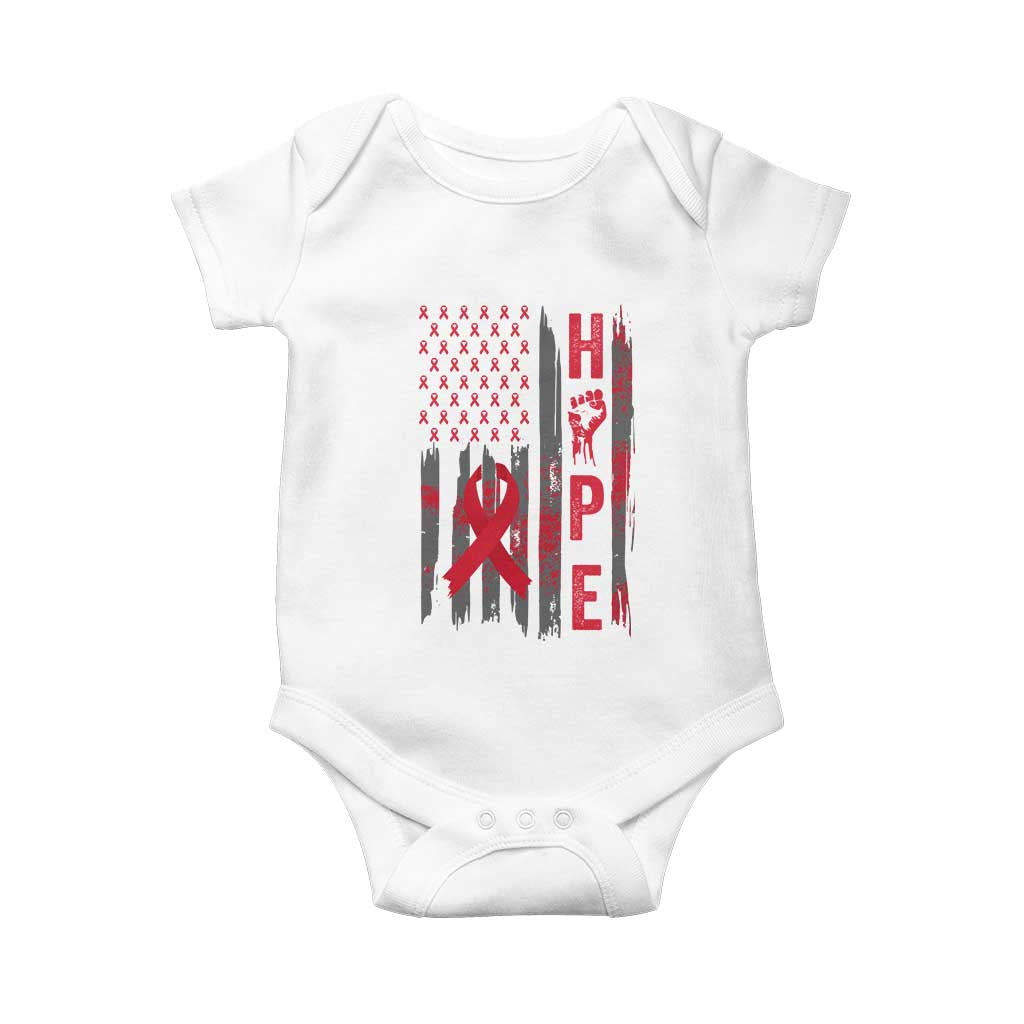 American Flag Hope HIV Awareness Baby Onesie World AIDS Day Gift - Wonder Print Shop