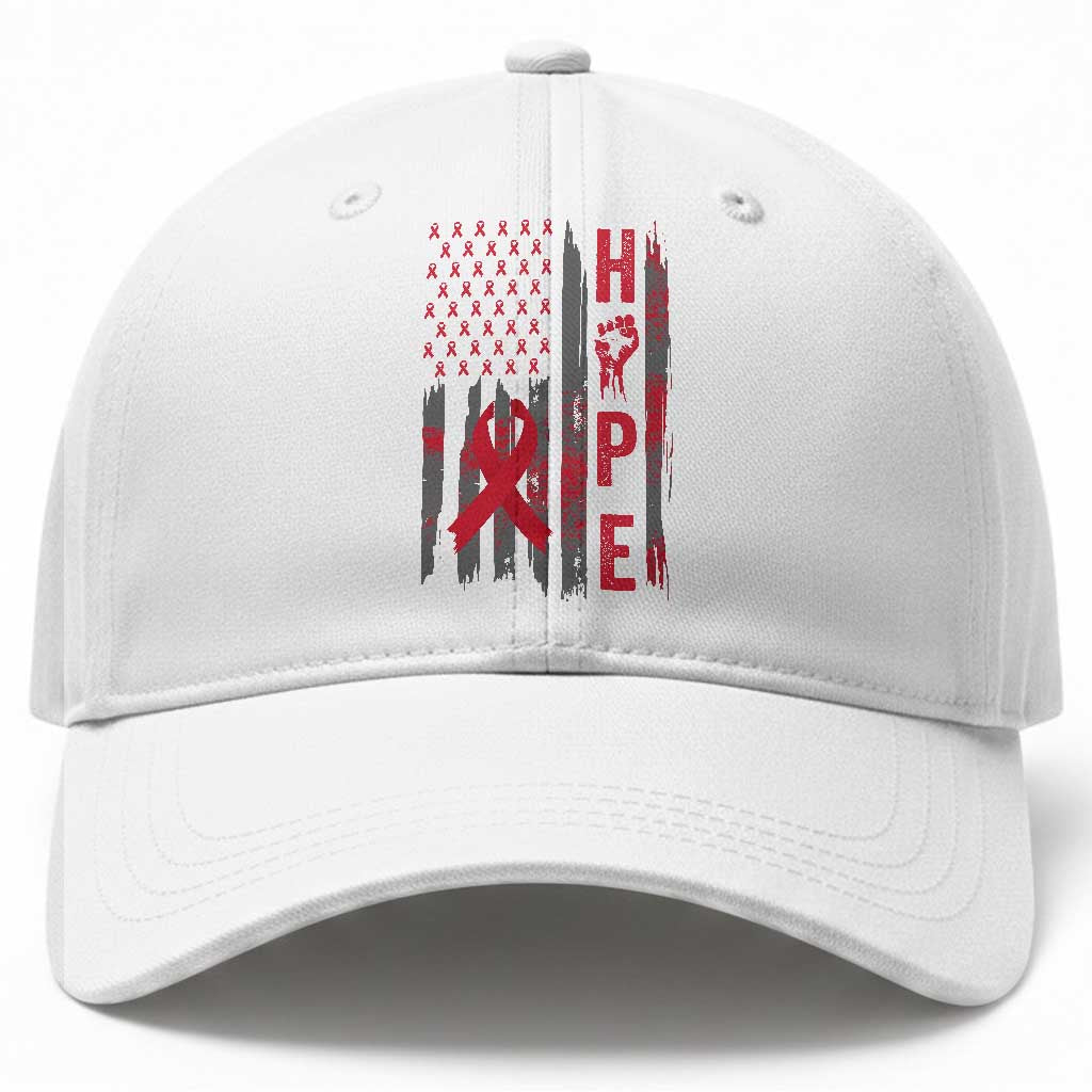 American Flag Hope HIV Awareness Baseball Cap World AIDS Day Gift