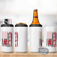 American Flag Hope HIV Awareness 4 in 1 Can Cooler Tumbler World AIDS Day Gift - Wonder Print Shop