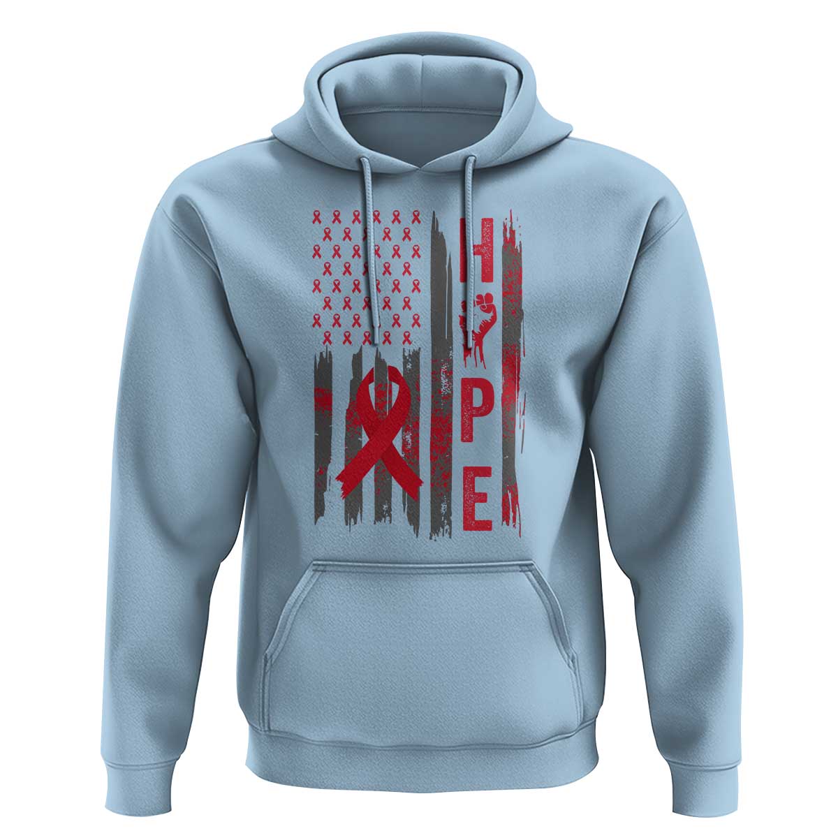 American Flag Hope HIV Awareness Hoodie World AIDS Day Gift - Wonder Print Shop