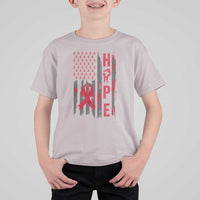 American Flag Hope HIV Awareness T Shirt For Kid World AIDS Day Gift - Wonder Print Shop