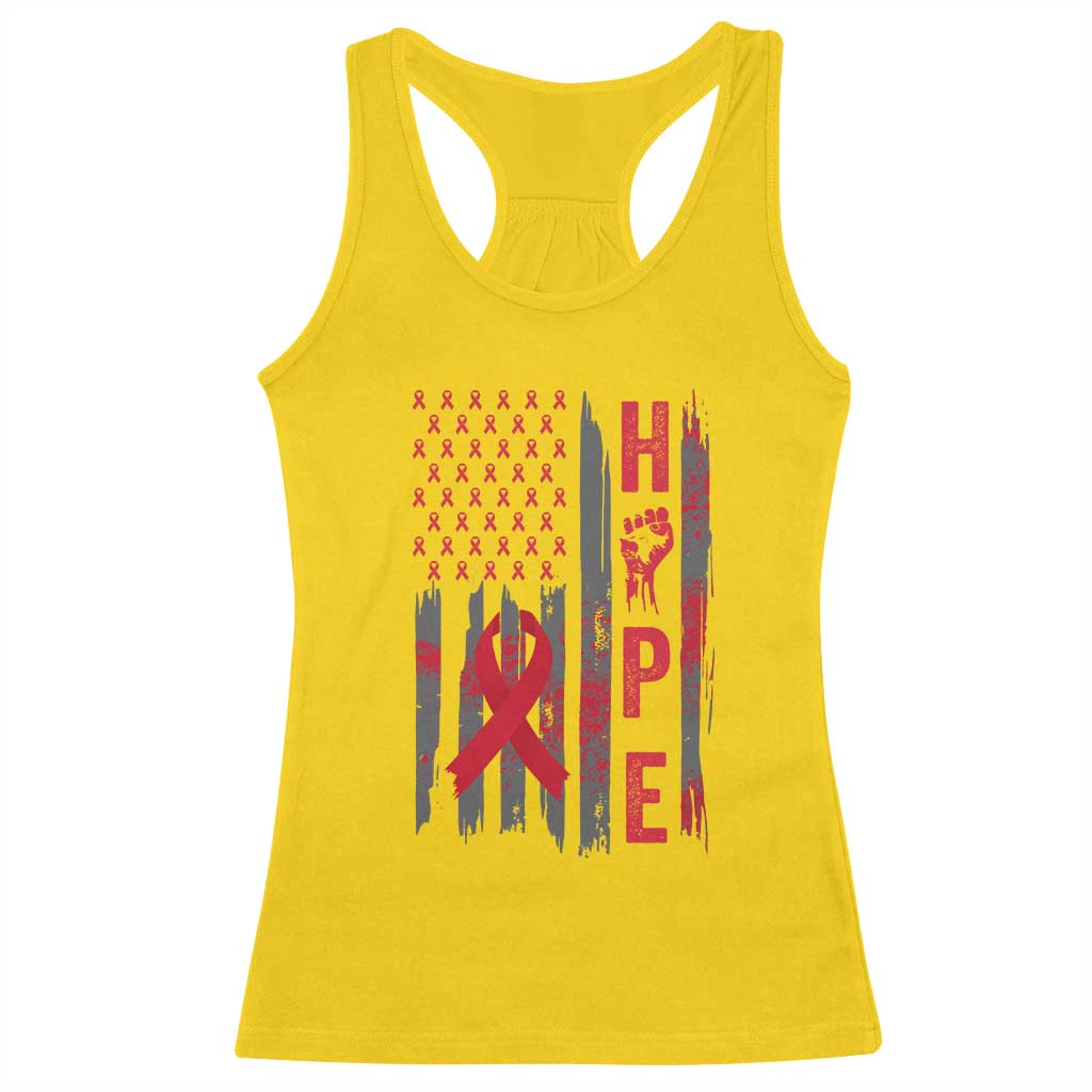 American Flag Hope HIV Awareness Racerback Tank Top World AIDS Day Gift - Wonder Print Shop