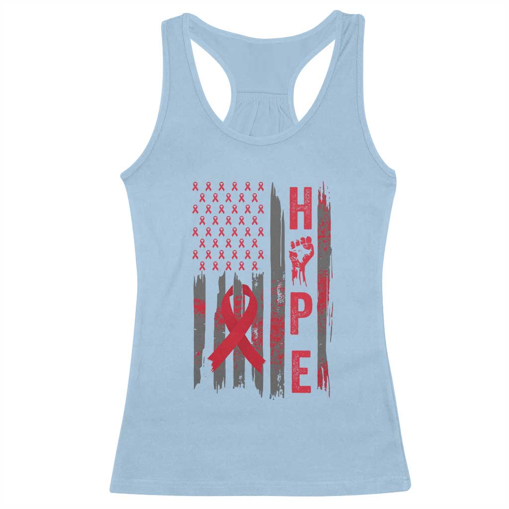 American Flag Hope HIV Awareness Racerback Tank Top World AIDS Day Gift - Wonder Print Shop