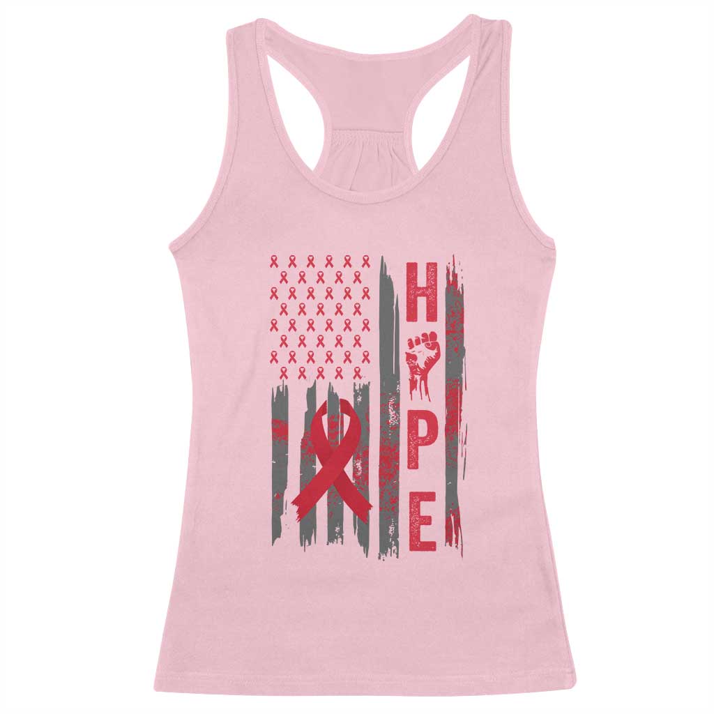 American Flag Hope HIV Awareness Racerback Tank Top World AIDS Day Gift - Wonder Print Shop