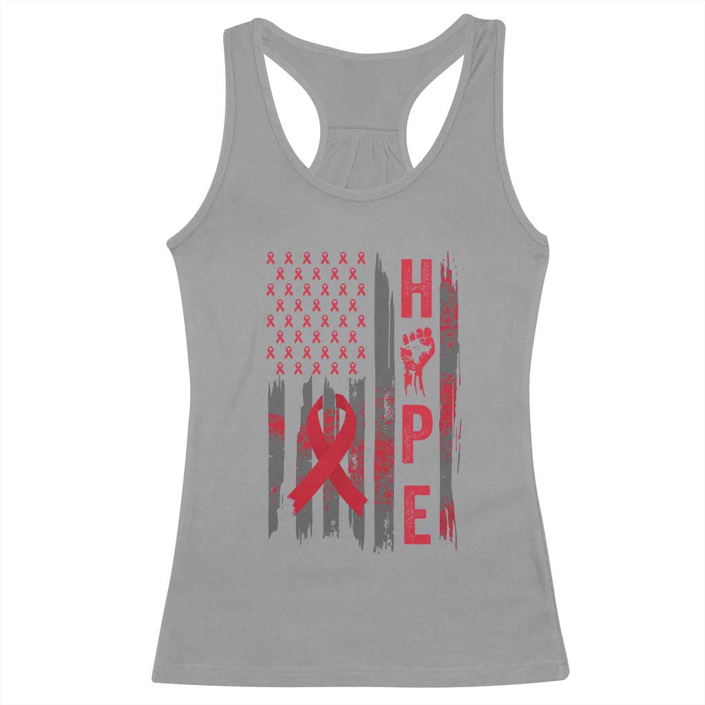American Flag Hope HIV Awareness Racerback Tank Top World AIDS Day Gift - Wonder Print Shop